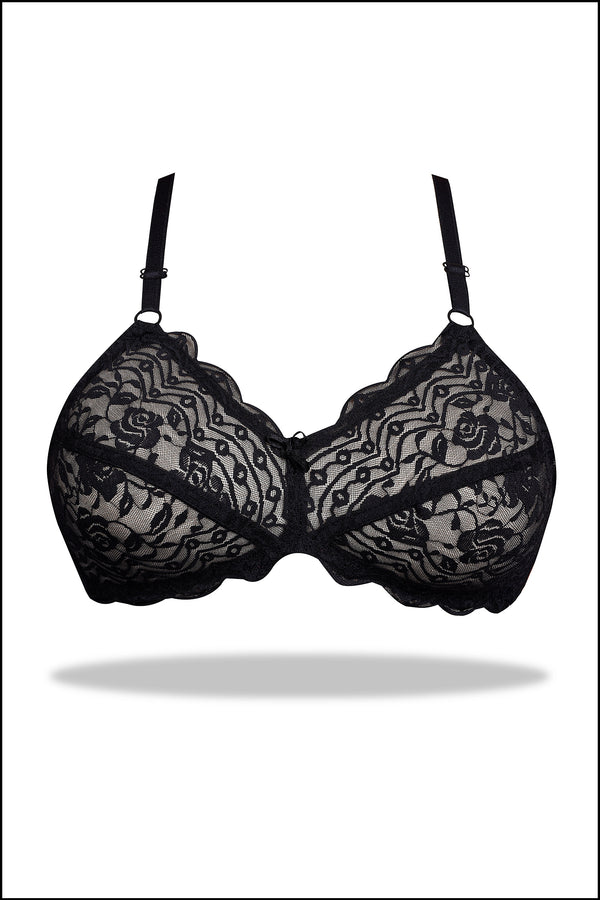 Black Daisy - Full Soft Net Stretchable Non-Wired Bra