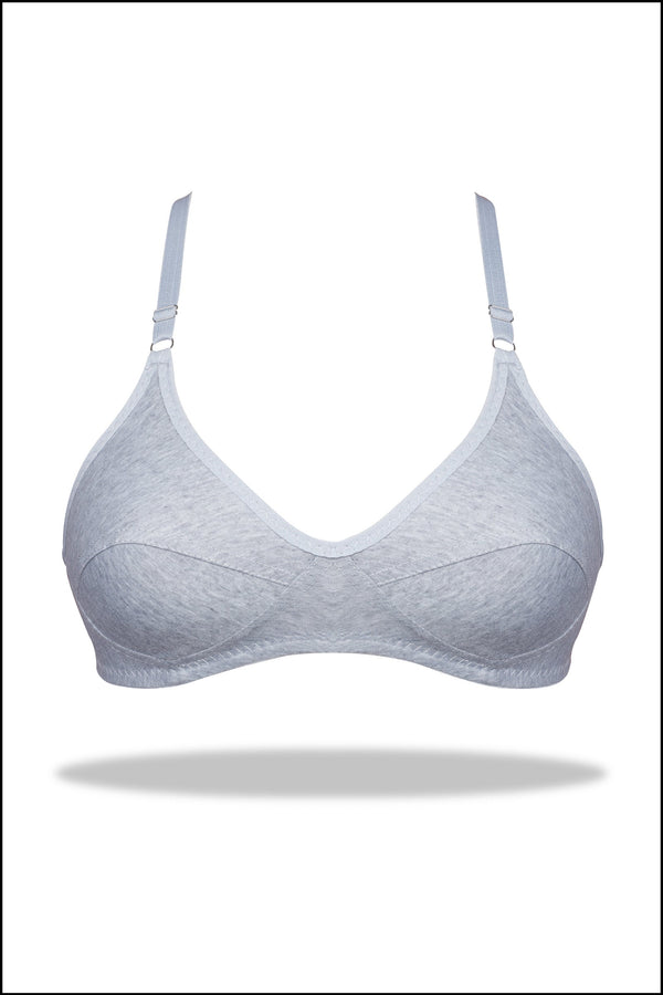 Grey Luxury Everyday Knitted Cotton Bra