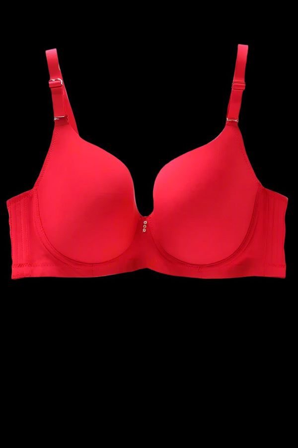 Womante Padded Wired T-Shirt Bra - Maroon