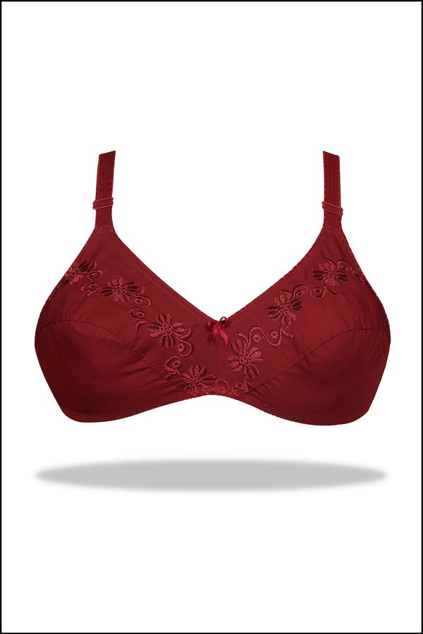 Shooting Star Embroidered Cotton Bra