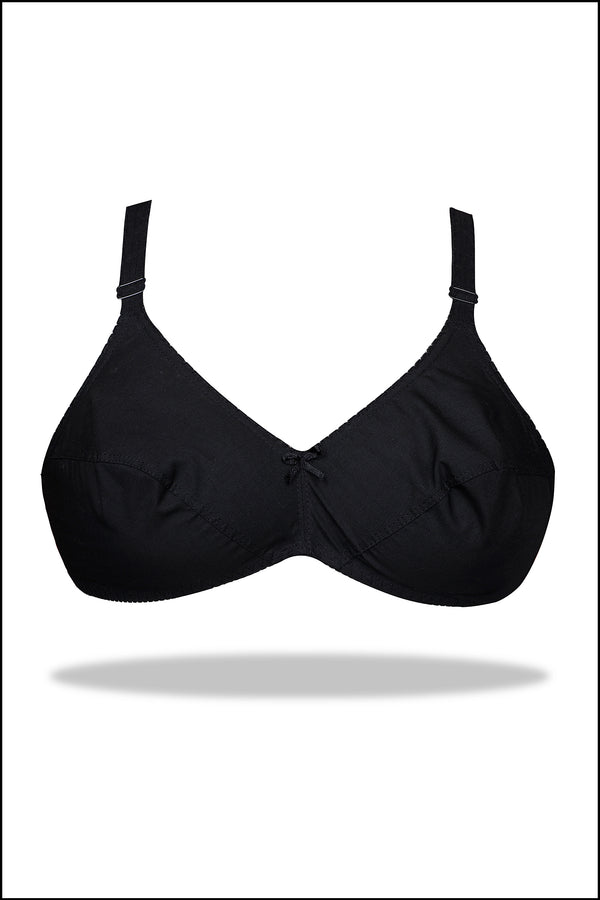 Black Low-Key Cotton Bra