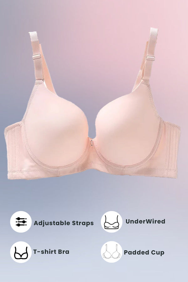 Womante Padded Wired T-Shirt Bra - Skin