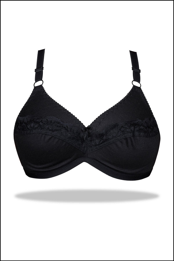 Black Call-Me-Pretty Cotton Bra