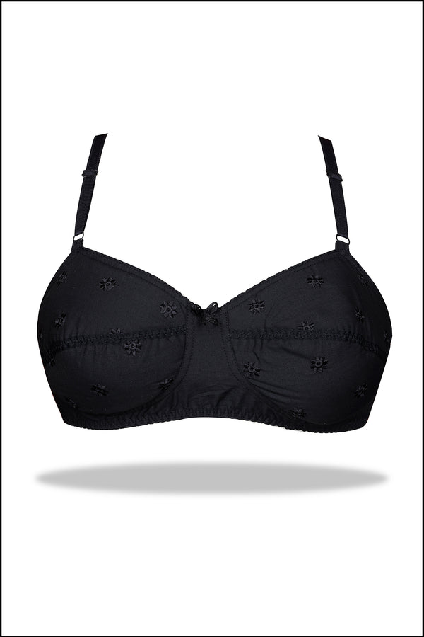 Black Lifted in Luxury Cotton Padded Bra