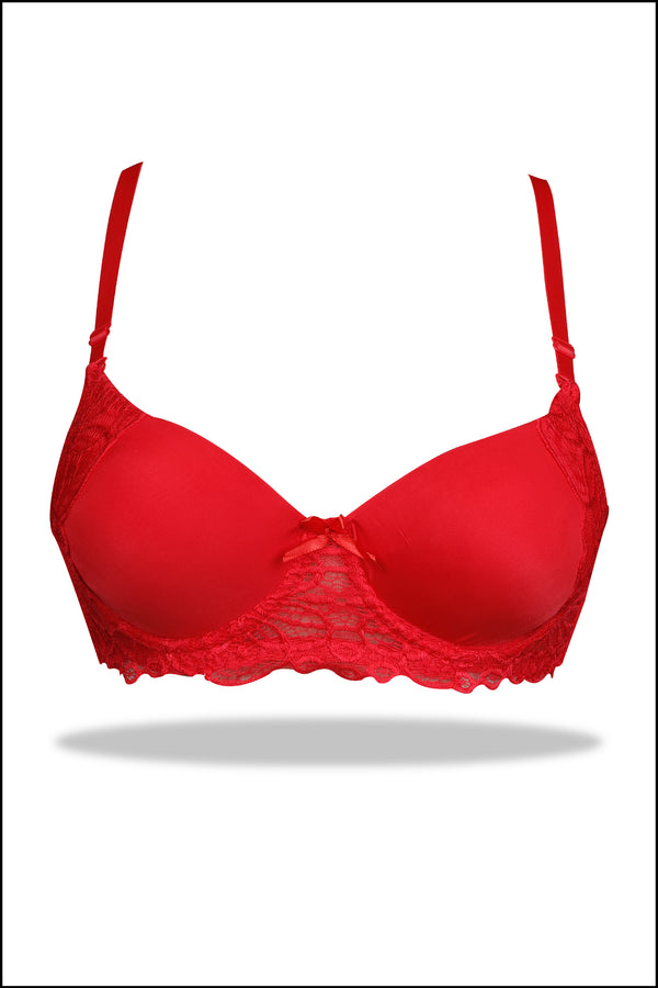 Red Double Padded Pushup Bra and Panty Set