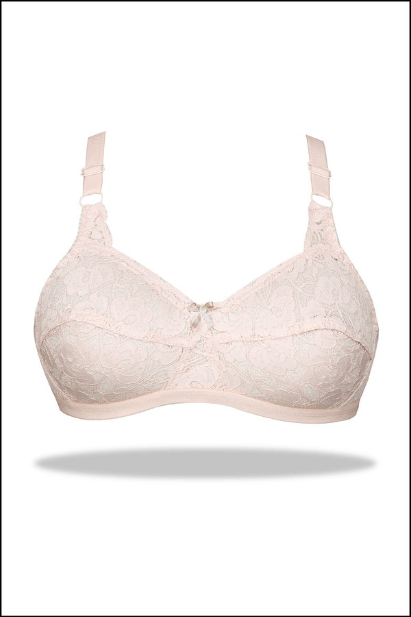 Beige Mesh - Breathable Non Padded Wirefree Net Bra