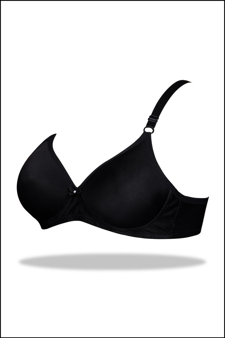 Chic Womante Purple Satin Edge Padded Bra for Comfort