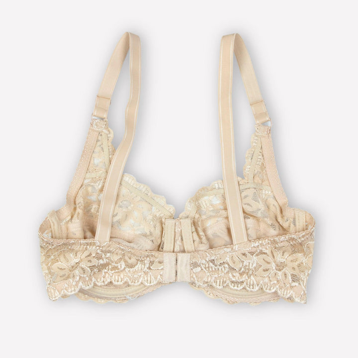 Blossom - Wired / Wirefree Non Padded Floral Full Lace Bra - Espicopink