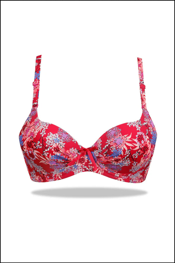 Red Weightless Padded Scoop Bra