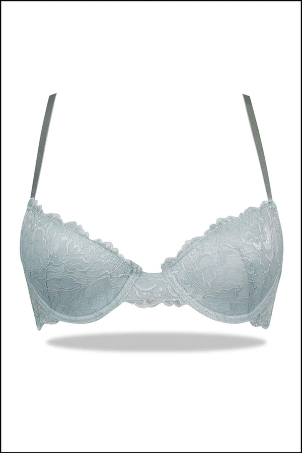 Sea Green Floral Imported Padded Bra