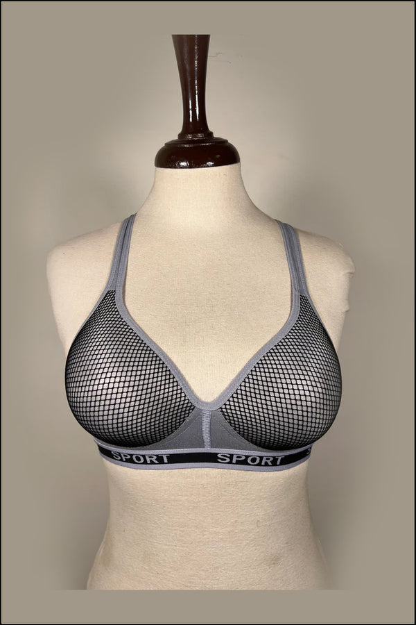 Silver Sports Back Padded Bra