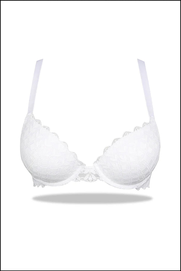 Womante White Demi-Cup Lightly Lined Bra