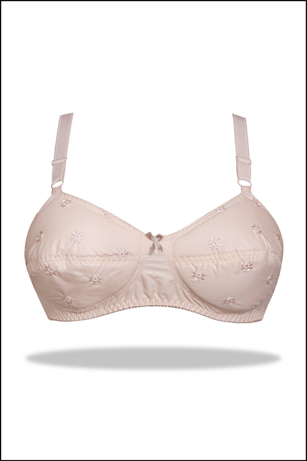 Womante Beige Cotton Bra with Luxury Lifted Padding