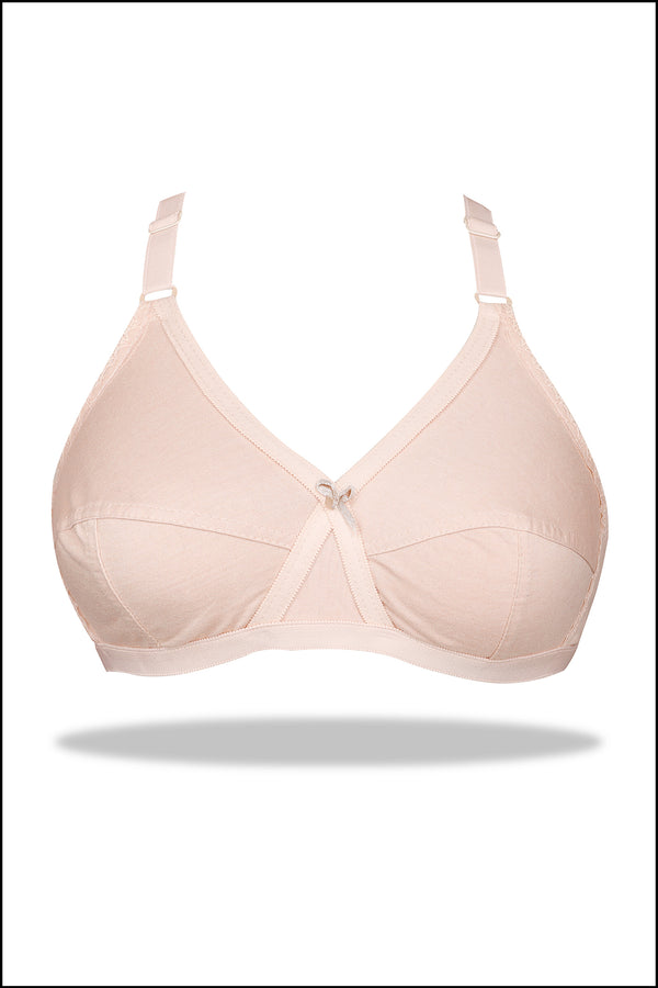 Womante Beige Cotton Jersey Bra for Smooth Fit