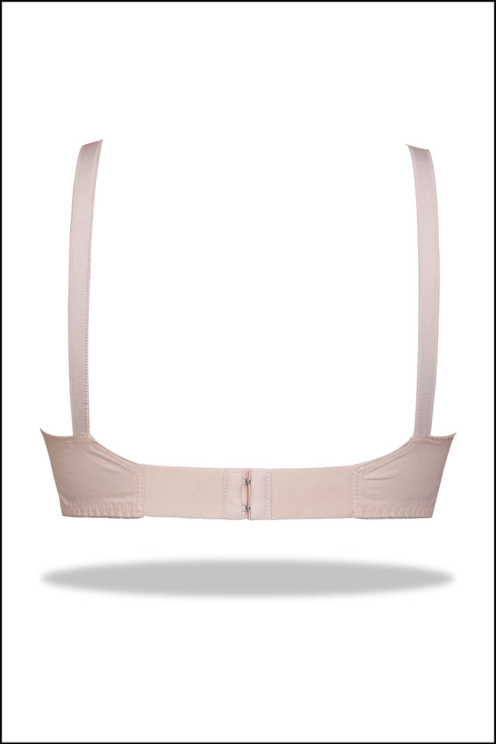 Womante Beige Luxury Cotton Bra with Padded Support