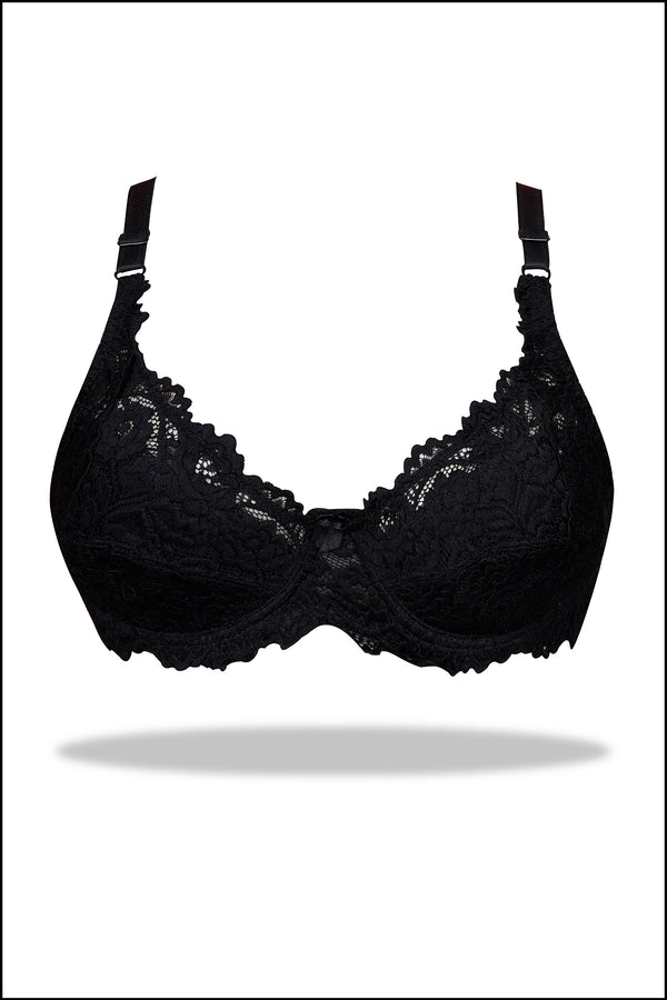 Womante Black European Bust Bliss Bra with Natural Lift