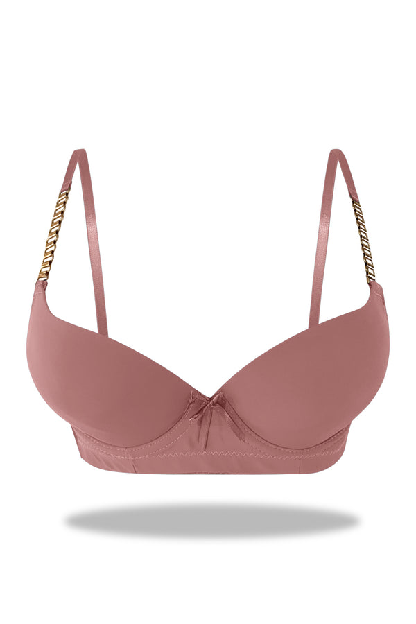 Womante Green Padded Bra with Chain Straps for Everyday