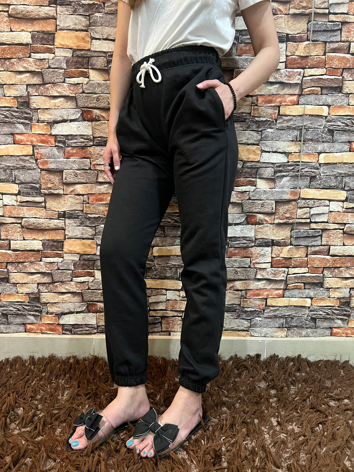 Womante High Quality Fleece Trousers - Black