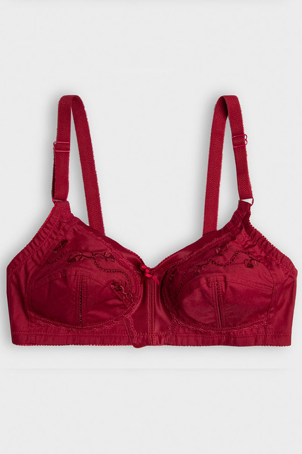 Womante Maroon Chic Bra with Soft Cotton Design