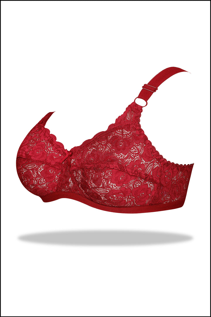 Womante Maroon Mesh Bra for Seamless Comfort