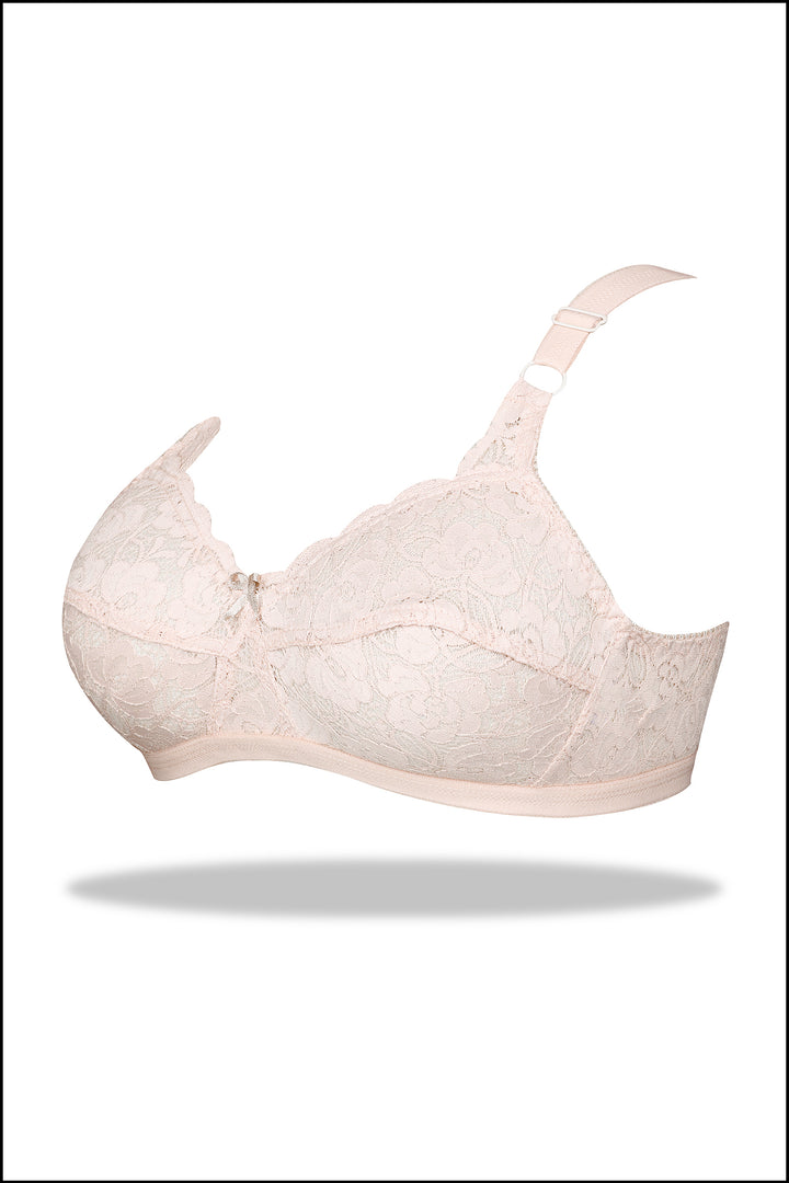 Womante Maroon Mesh Wirefree Bra for Women