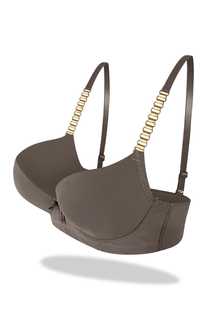 Womante Premium Padded Bra with Chain Straps - Green Color