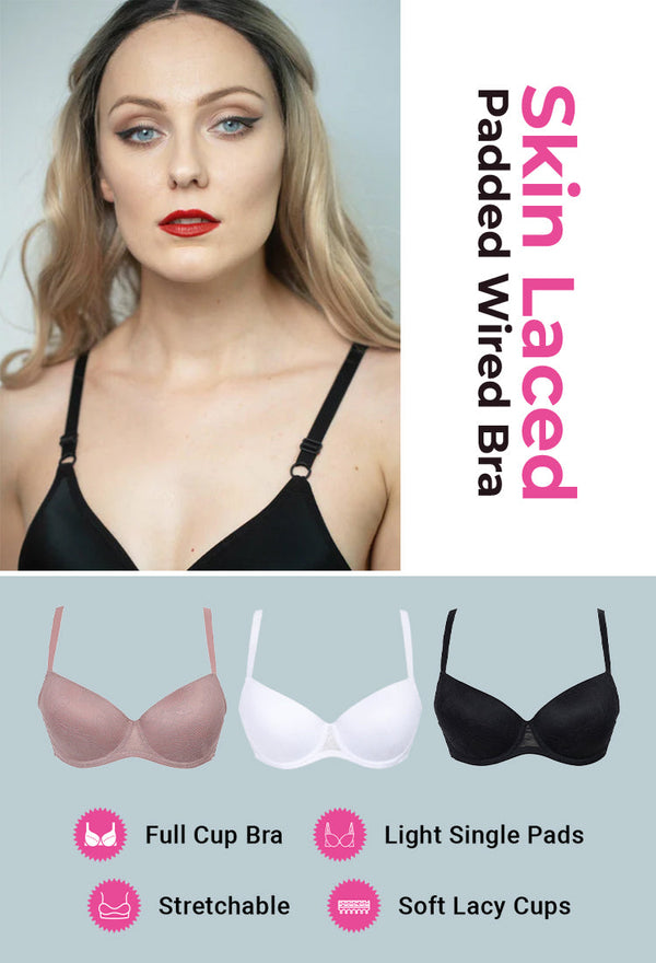 (Pack of 3) Luxury Laced Padded Wired Bra