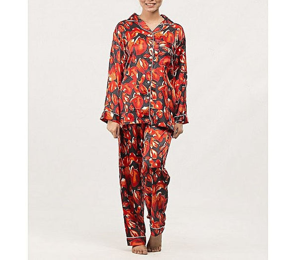 Silk Print Loungewear - Orange