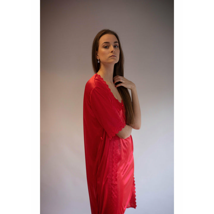 Blazing Silk Nightwear Slip and Gown Set in Luxury Silk