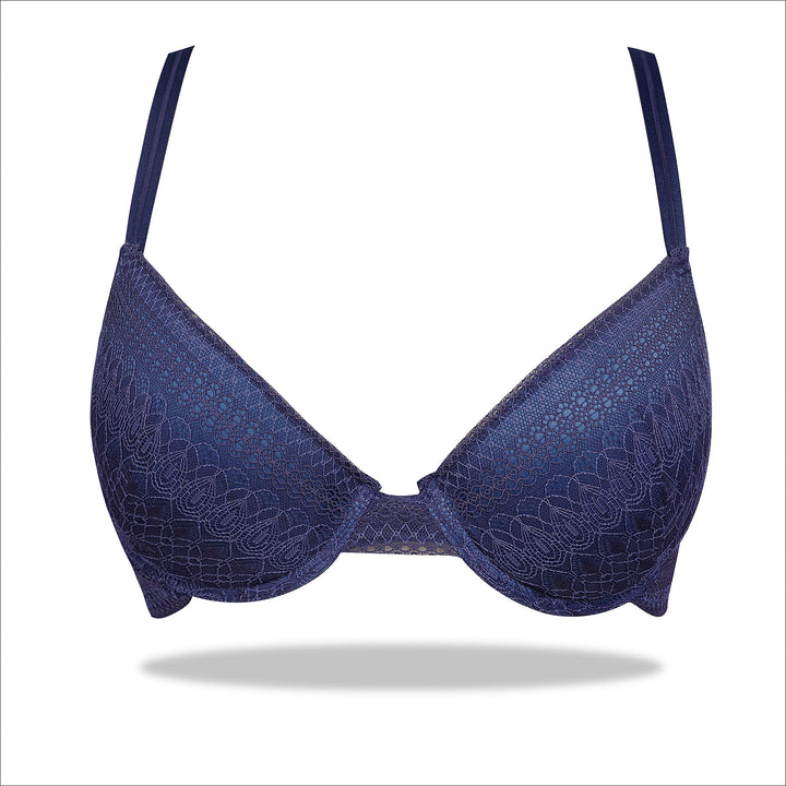 Stylish Womante Blue Demi-Cup Lightly Lined Bra"