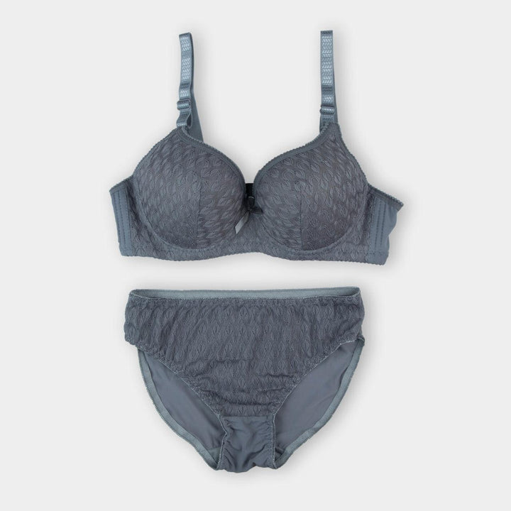 Grey Zephyr Padded Bra and Panty Set - Espicopink