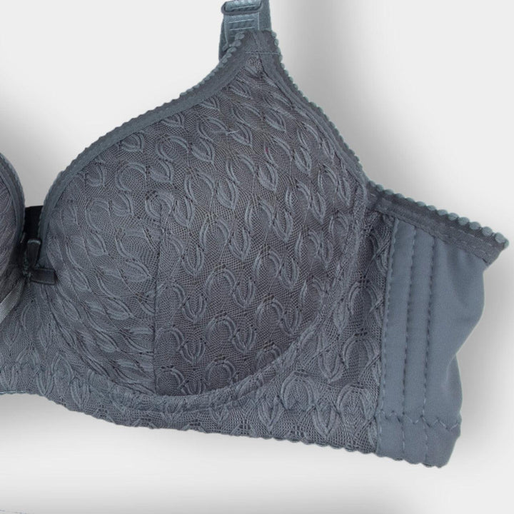 Grey Zephyr Padded Bra and Panty Set - Espicopink