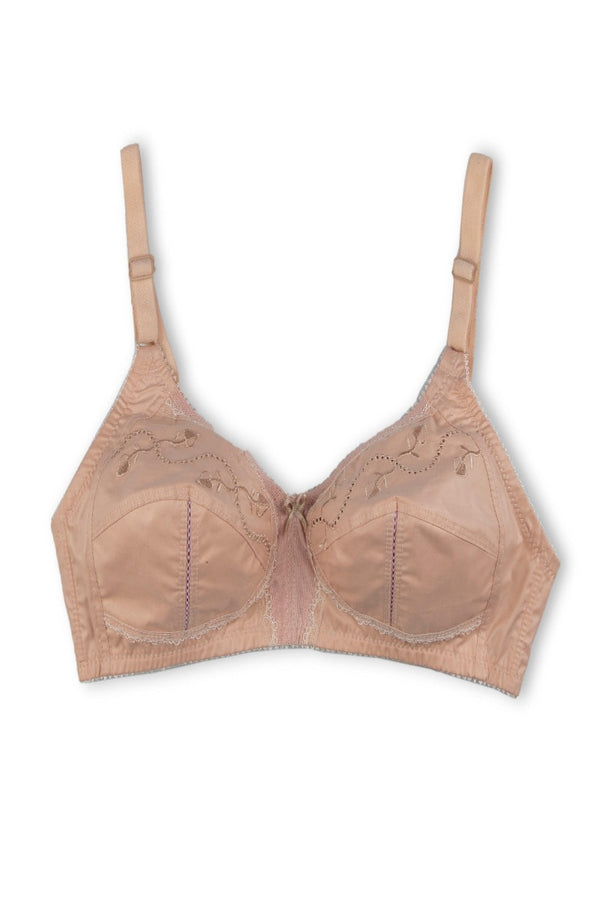 Womante Beige Chic Support Bra with Soft Cotton