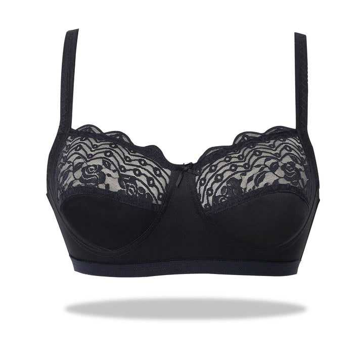 Womante Black Lace Concealor Bra for Seamless Fit