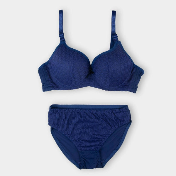 Womante Blue Elegant Padded Bra and Panty Set with Style