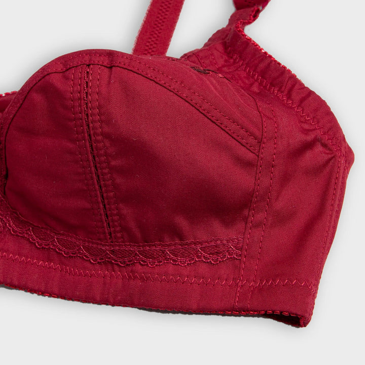 Womante Maroon Cotton Chic Bra for Natural Support