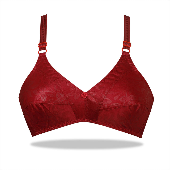 Womante Black Floral Nylon Bra for Everyday Comfort