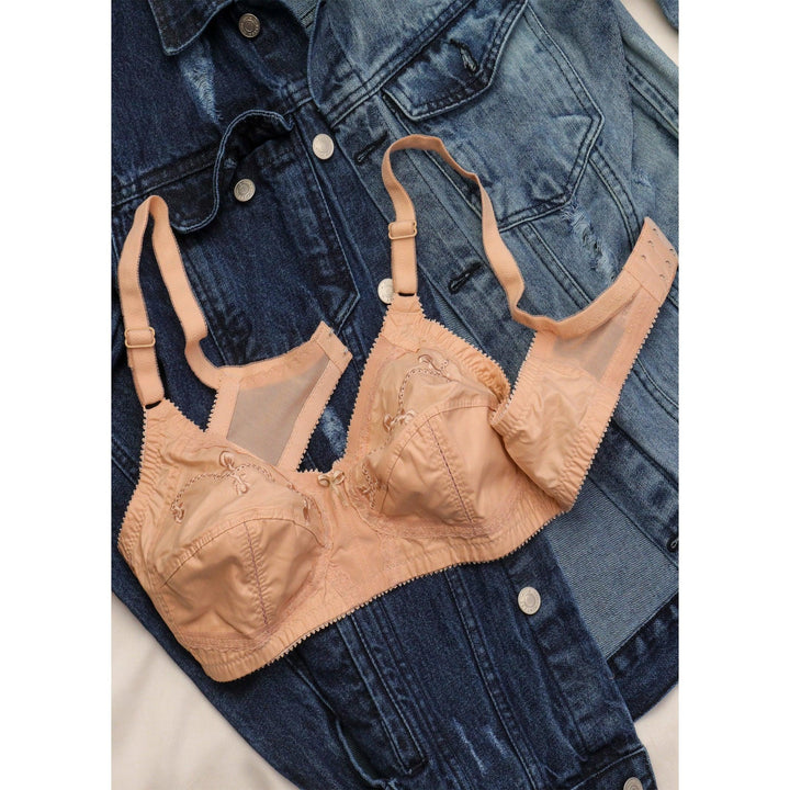 Womante Beige Cotton Bra for Chic Support